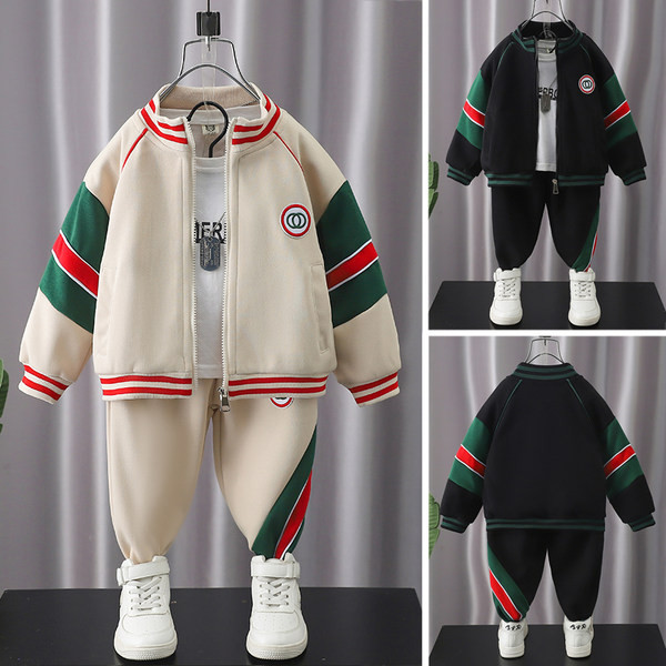 Laste sügiskomplekt poistele krae ja taskuga