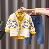 Dječji ležerni trodijelni set za dječake s vezom