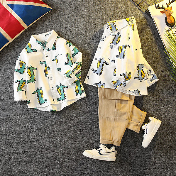 Svečana majica s džepnim printom za dječake i dječji svečani komplet na kopčanje