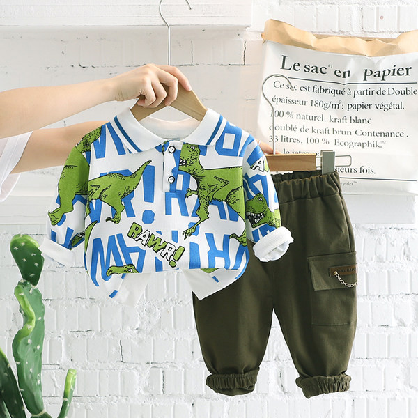 Gyerek nyomott galléros nadrág és blúz szett fiúknak