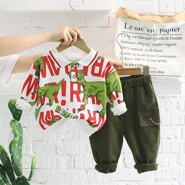 Gyerek nyomott galléros nadrág és blúz szett fiúknak