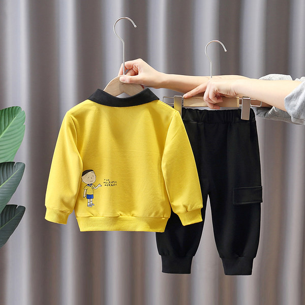 Dječački ležerni set bluza s ovratnikom s džepnim uzorkom