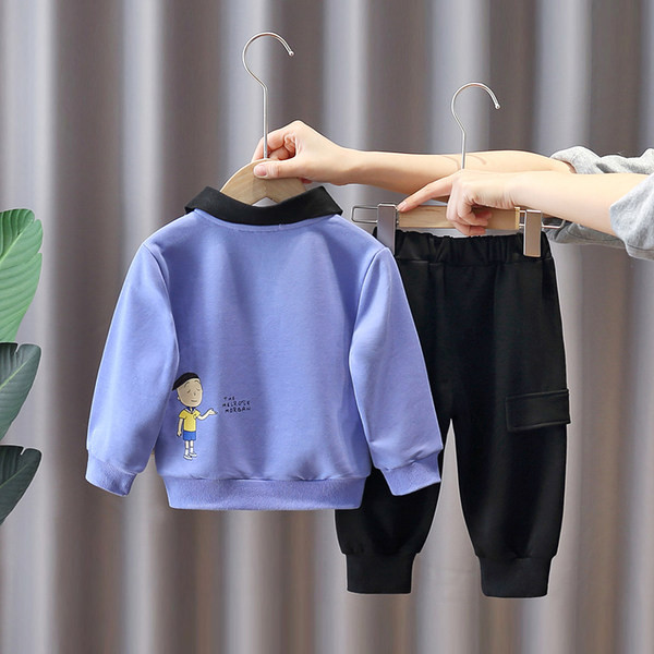 Dječački ležerni set bluza s ovratnikom s džepnim uzorkom