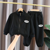 Dječački ležerni komplet hlača i jakne s patentnim zatvaračem