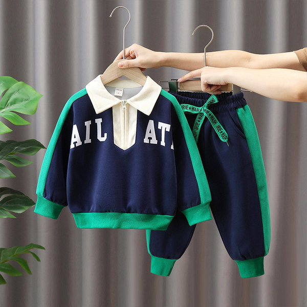 Dječji komplet dvodijelna bluza s kragnom i hlače