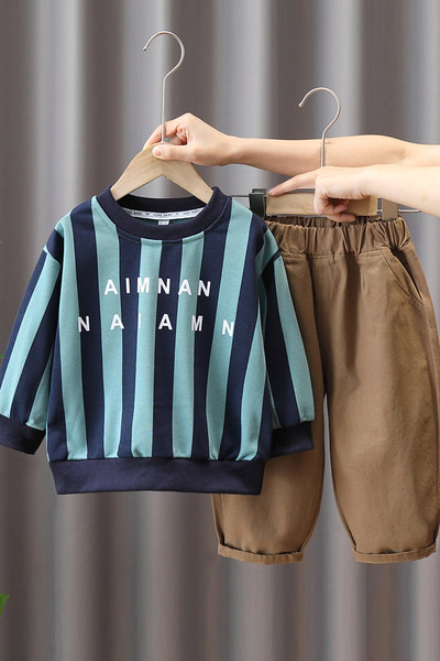 Dječački ležerni komplet bluza s džepnim printom