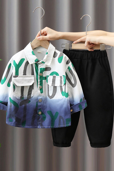 Dječji dvodijelni komplet košulja i hlače za dječake