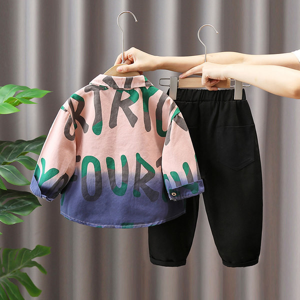 Dječji dvodijelni komplet košulja i hlače za dječake