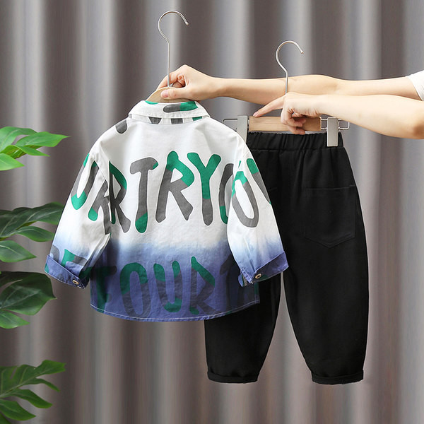 Dječji dvodijelni komplet košulja i hlače za dječake