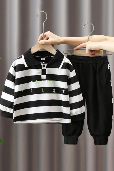 Dječji komplet za dječake - bluza s kragnom i hlače