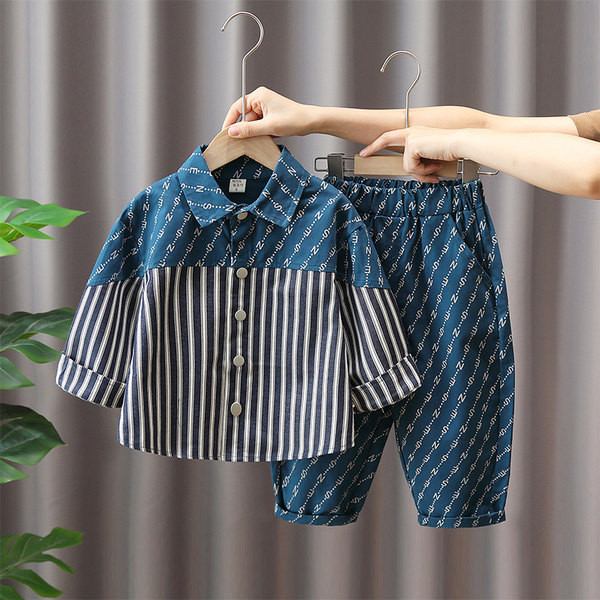 Stilingas spausdinimo kelnių ir marškinių rinkinys berniukams