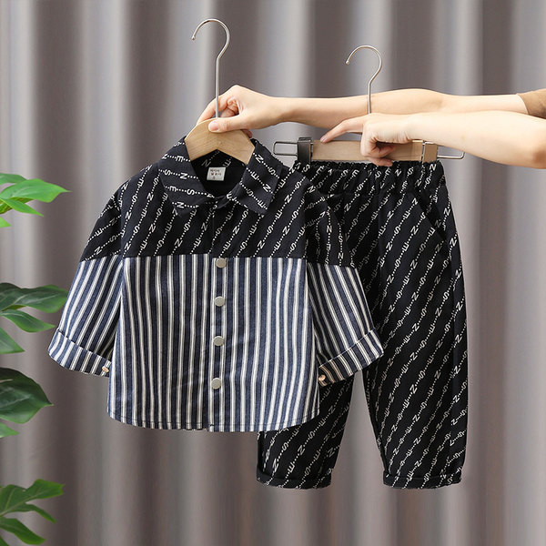 Stilingas spausdinimo kelnių ir marškinių rinkinys berniukams