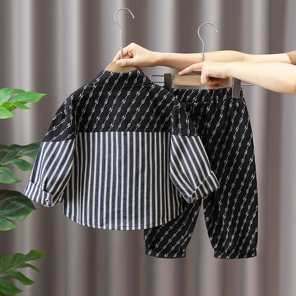 Stilingas spausdinimo kelnių ir marškinių rinkinys berniukams