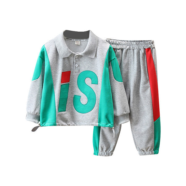 Set copii model nou din doua piese cu imprimeu si guler