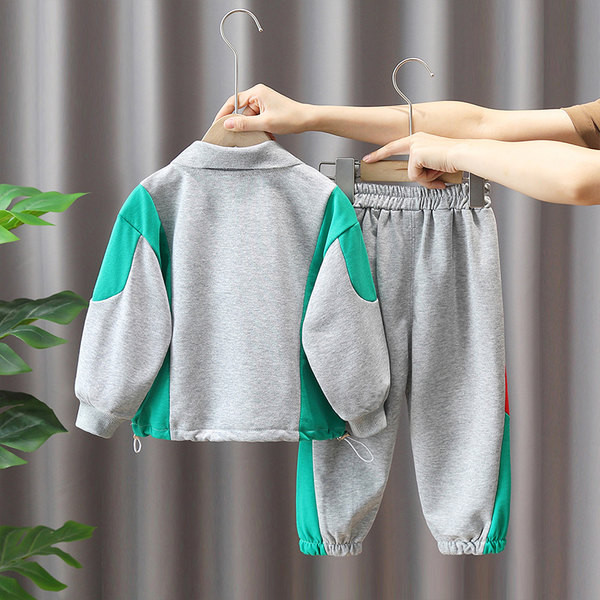 Set copii model nou din doua piese cu imprimeu si guler