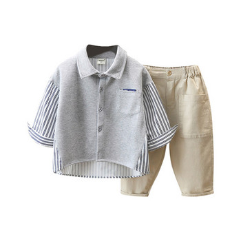 Детски комплект за момчета - панталон с джоб и риза