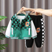 Imbracaminte sport casual imprimata in doua piese pentru baieti