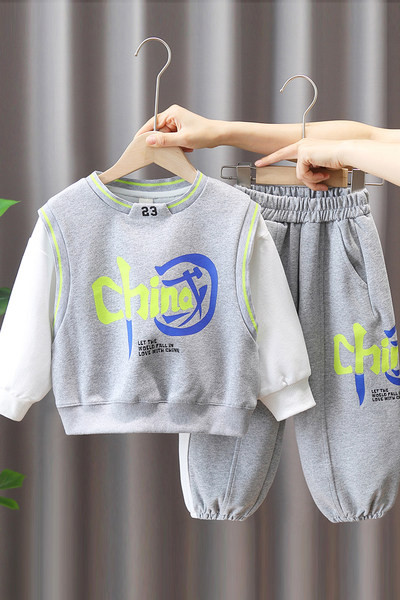 Vaikiškas rudeninis dviejų dalių rinkinys berniukams