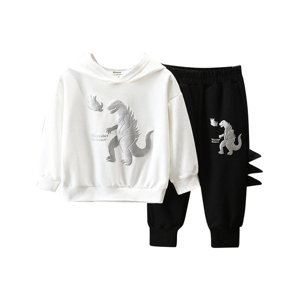 Dječji dvodijelni set s printom i kapuljačom za dječake