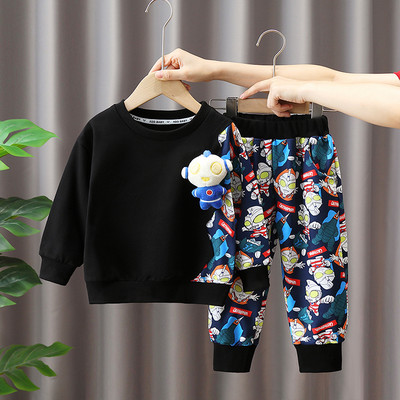 Vaikiškas laisvalaikio dviejų dalių rinkinys su raštu berniukams