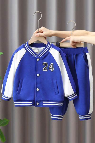 Vaikiškas dviejų dalių rinkinys su kišene ir užrašu berniukams