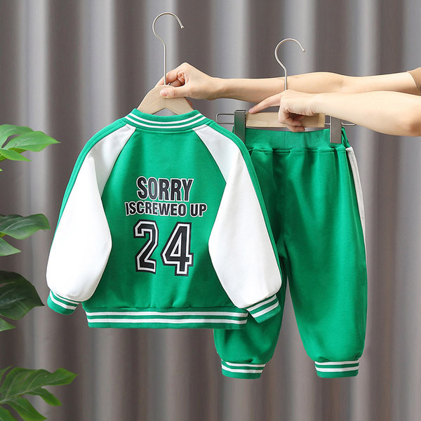 Vaikiškas dviejų dalių rinkinys su kišene ir užrašu berniukams