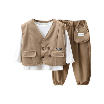 Детски есенен комплект от три части- елек , блуза и панталон