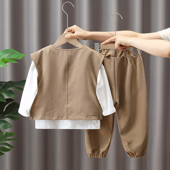 Детски есенен комплект от три части- елек , блуза и панталон