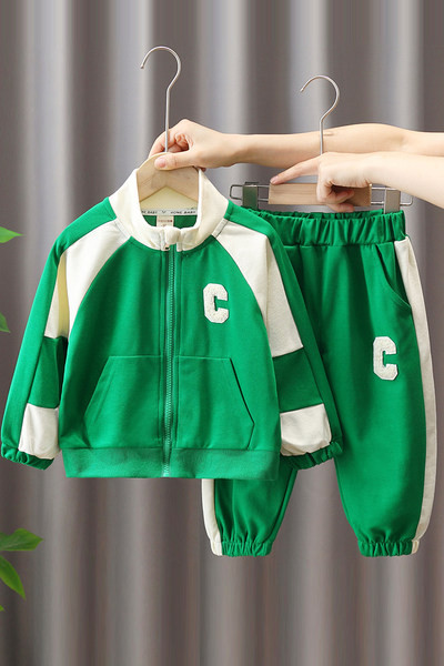 Vaikiškas dviejų dalių sportinis komplektas, megztinis su kelnėmis