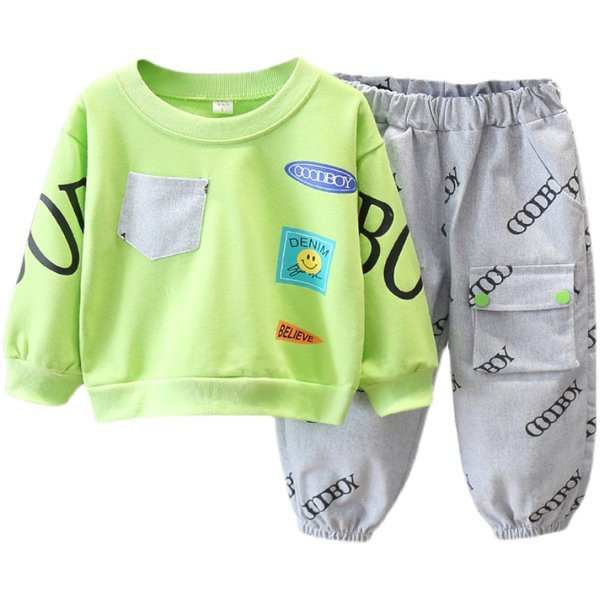 Dječački ležerni komplet hlača i bluze s printom