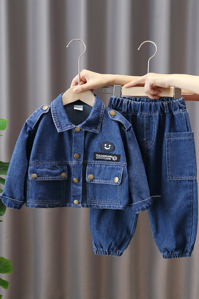 Vaikiškas džinsinis dviejų dalių rinkinys berniukams