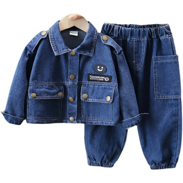 Vaikiškas džinsinis dviejų dalių rinkinys berniukams