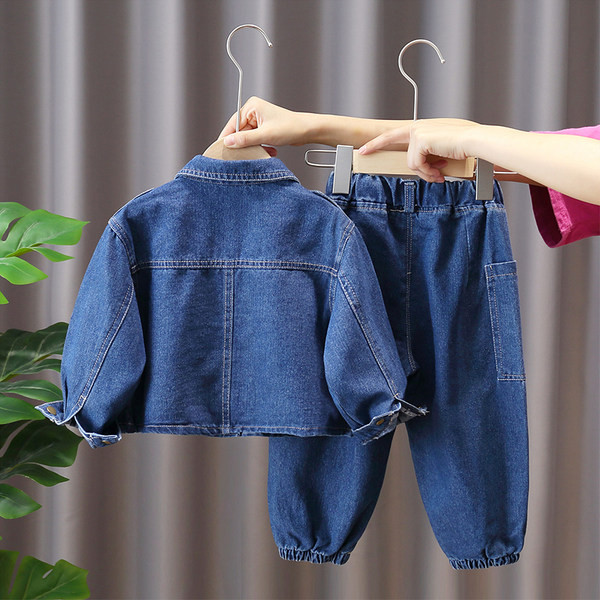 Vaikiškas džinsinis dviejų dalių rinkinys berniukams