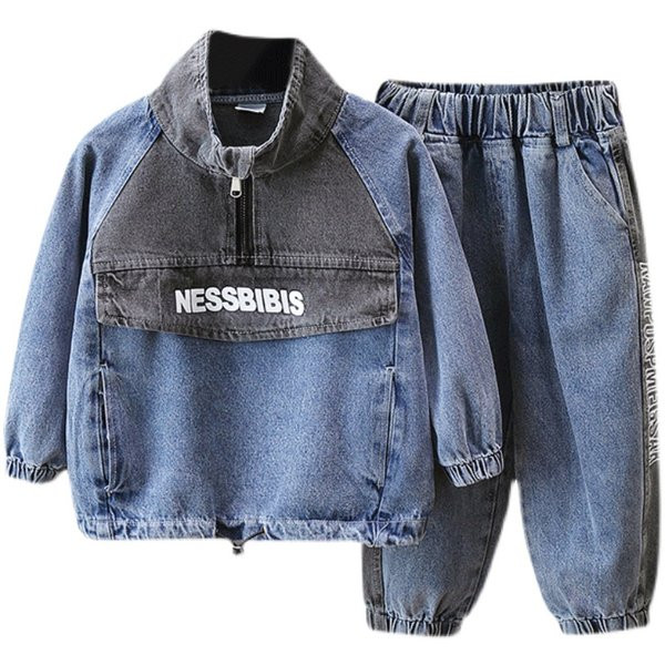 Dječji dvodijelni traper set s natpisom