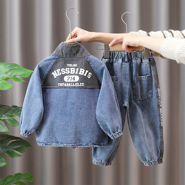 Dječji dvodijelni traper set s natpisom