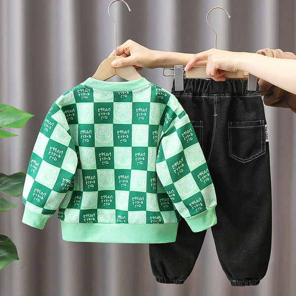 Kasdienis dviejų dalių komplektas – marginta palaidinė ir kelnės