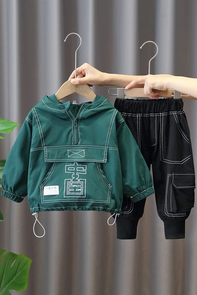 Dječji dnevni dvodijelni komplet - bluza s džepom i hlače