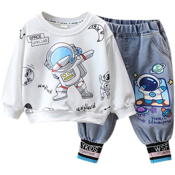 Rudeninis vaikiškas komplektas berniukams - palaidinė su džinsais