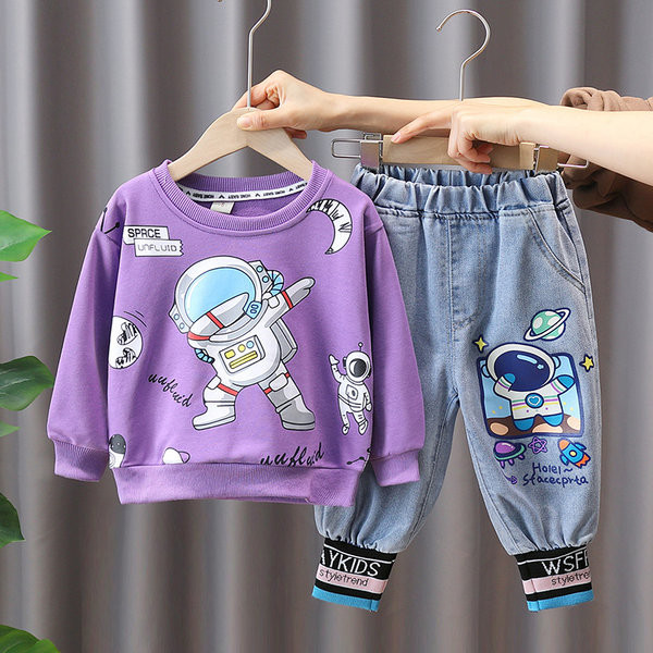 Rudeninis vaikiškas komplektas berniukams - palaidinė su džinsais