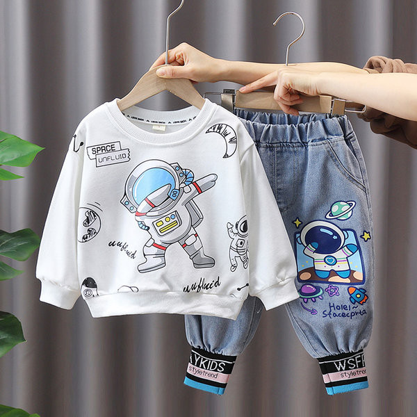 Rudeninis vaikiškas komplektas berniukams - palaidinė su džinsais