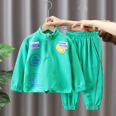 Rudens/žiemos spauda berniukams kelnių ir palaidinių rinkinys su užtrauktuku