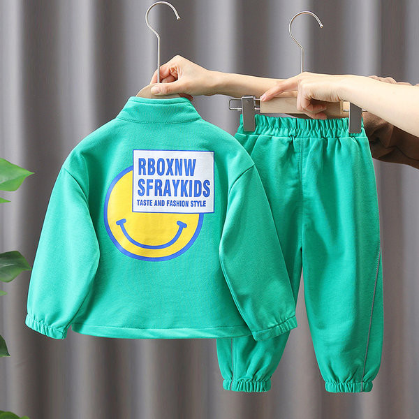 Rudens/žiemos spauda berniukams kelnių ir palaidinių rinkinys su užtrauktuku