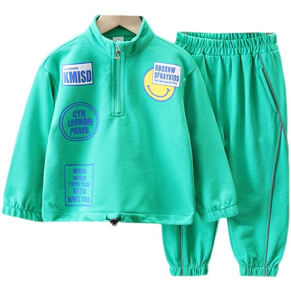 Rudens/žiemos spauda berniukams kelnių ir palaidinių rinkinys su užtrauktuku