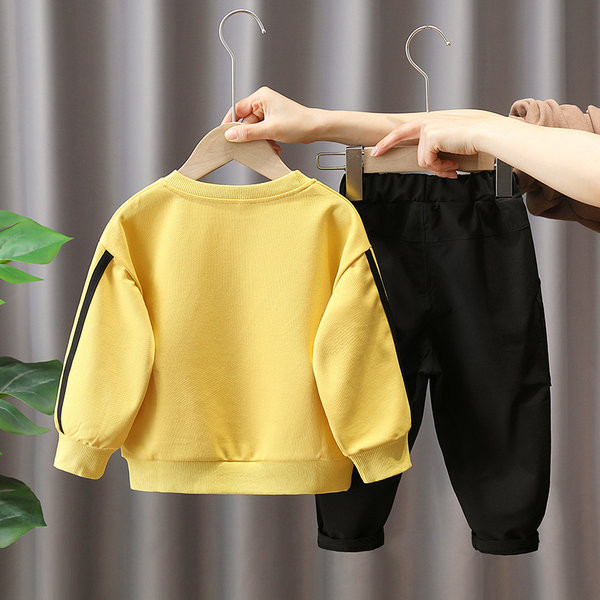 Set casual pentru copii de pantaloni si bluza cu inscriptie