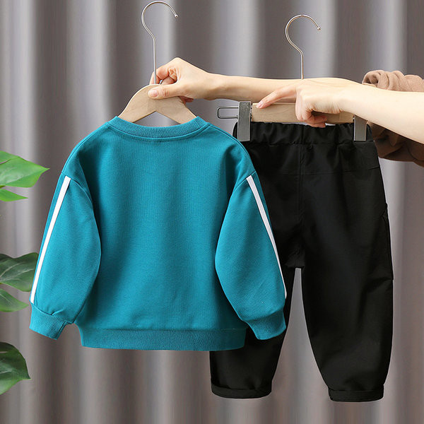 Set casual pentru copii de pantaloni si bluza cu inscriptie