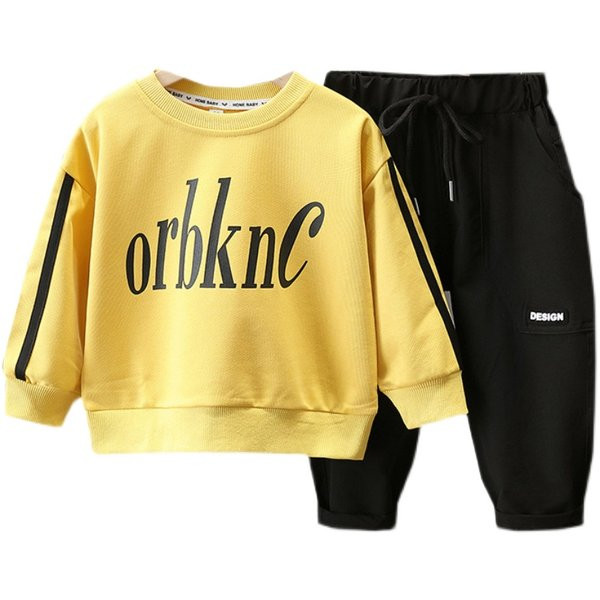 Set casual pentru copii de pantaloni si bluza cu inscriptie