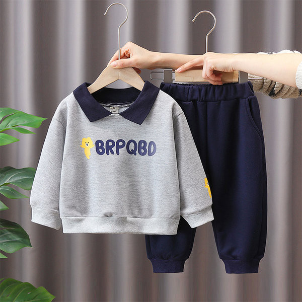 Dječji dvodijelni komplet za dječake - bluza s kragnom i hlače