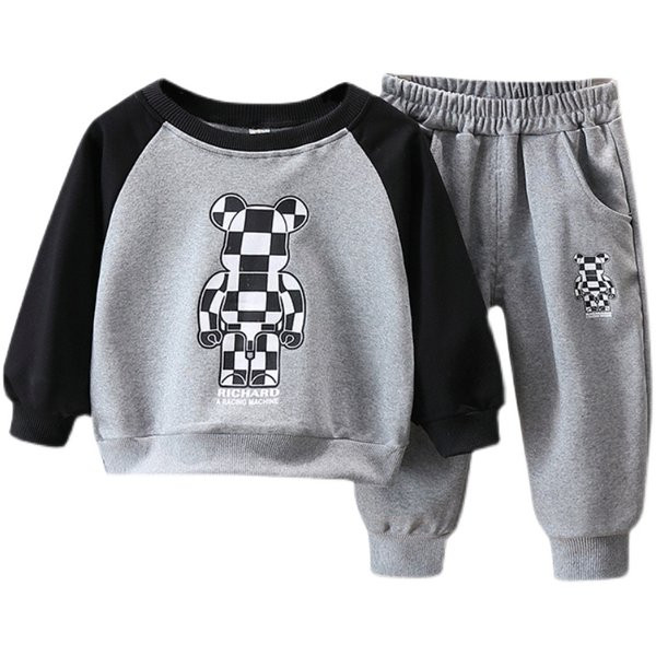 Komplet ležernih hlača i bluze s printom za dječake