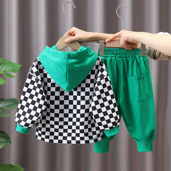 Детски ежедневен комплект от две части блуза с качулка и панталон