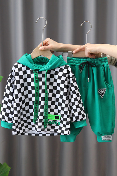 Dječji ležerni dvodijelni komplet s bluzom s kapuljačom i hlačama